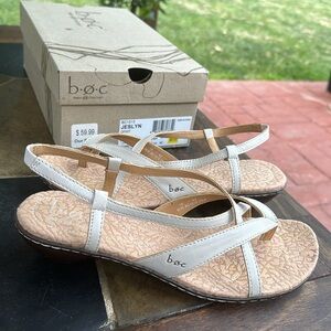 Born Jeslyn sandals white leather brown comfort b o c